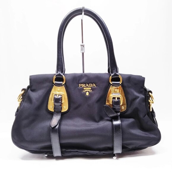 Prada Hand Bag Black Nylon mon650-102925 - Picture 1 of 16